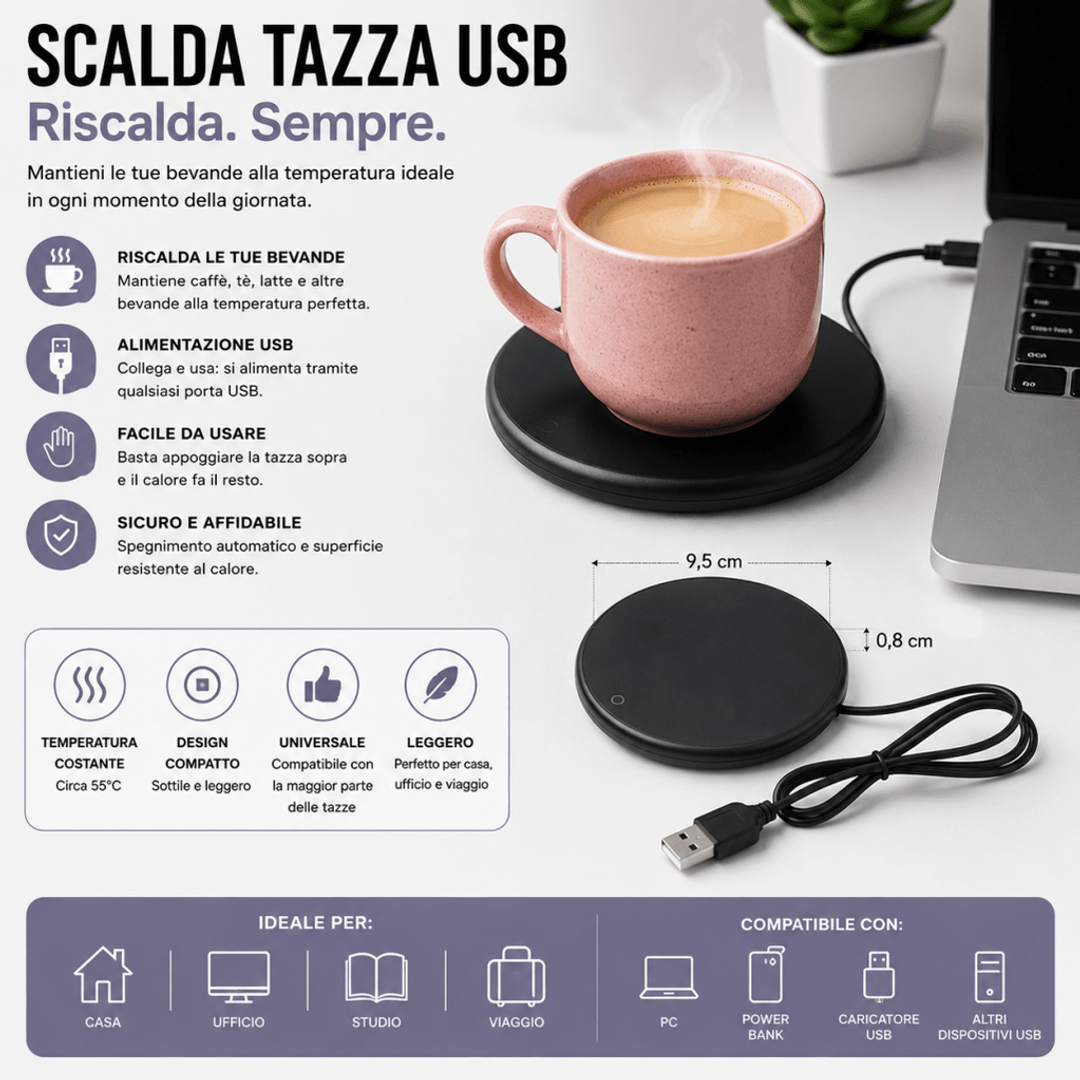 Scaldatazza USB Termostatico - Sottobicchiere Elettrico 3 Temperature per Caffè Tè Latte - Casa Ufficio Studio AYCS Tech Accessori Casa 1ydxv1-fg scaldatazza-usb-termostatico-sottobicchiere-elettrico-3-temperature-per-caffe-te-latte-casa-ufficio-studio caffè, casa, scaldatazza, termostatico, ufficio, USB