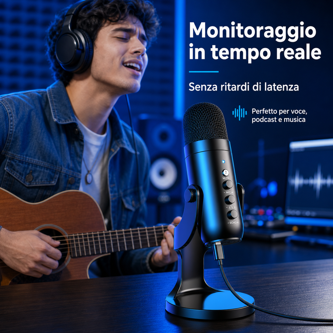 La Tua Voce Merita di Essere Ascoltata — Microfono USB a Condensatore