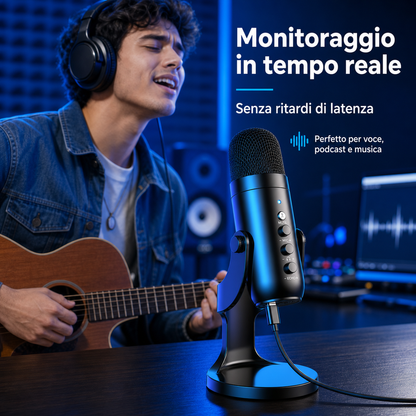 La Tua Voce Merita di Essere Ascoltata — Microfono USB a Condensatore