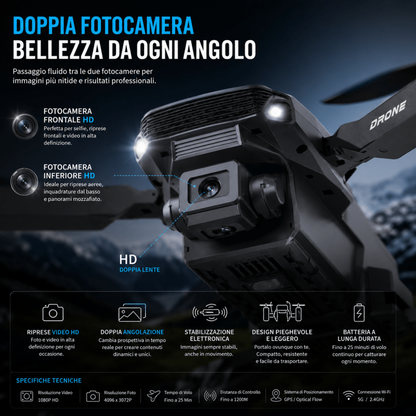 Drone 4K pieghevole con vista FPV e stabilizzatore — AYCS Tech