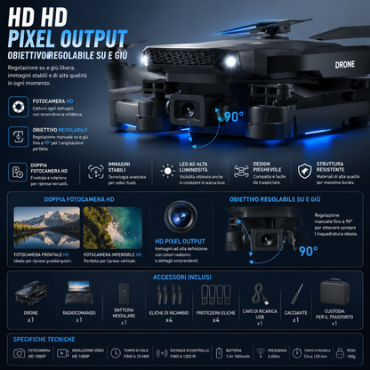 Drone 4K pieghevole con vista FPV e stabilizzatore — AYCS Tech