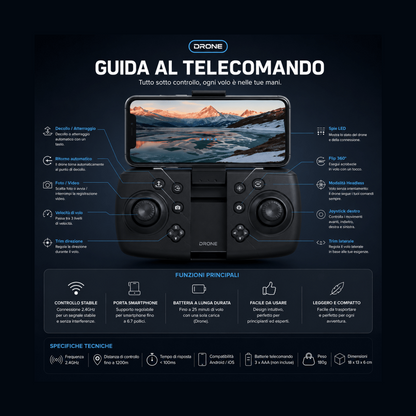 Drone 4K pieghevole con vista FPV e stabilizzatore — AYCS Tech