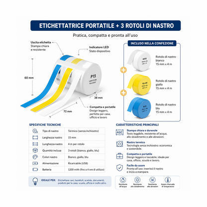 Etichettatrice termica portatile Bluetooth senza inchiostro — AYCS Tech