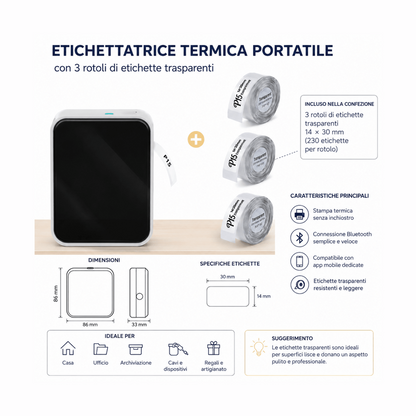 Etichettatrice termica portatile Bluetooth senza inchiostro — AYCS Tech