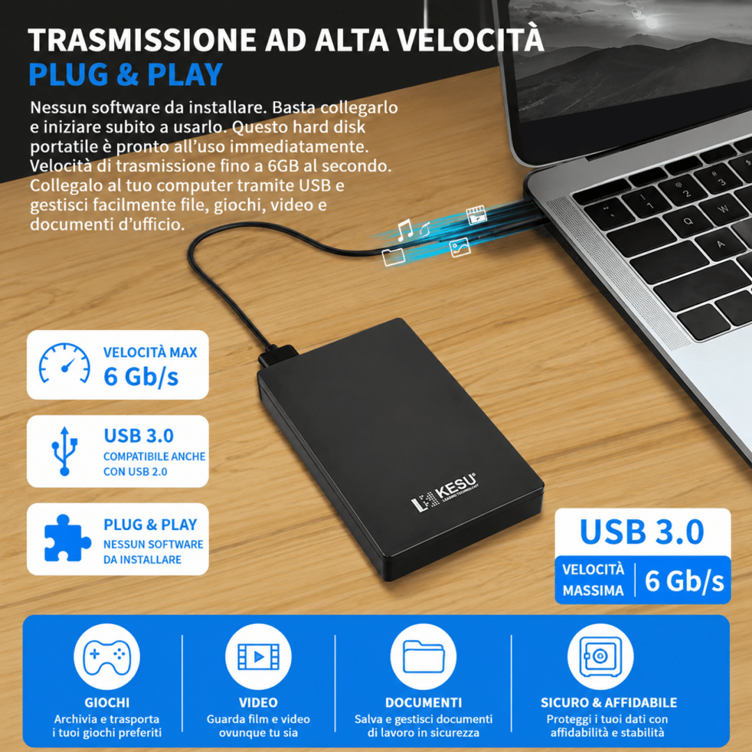 Hard Disk Esterno Portatile 2.5" USB 3.0 - 120GB a 2TB per PC Mac PS4 Xbox Plug & Play AYCS Tech Hard Disk Esterni 1ydxv1-fg hard-disk-esterno-portatile-2-5-usb-3-0-120gb-a-2tb-per-pc-mac-ps4-xbox-plug-play backup, hard disk esterno, portatile, storage, USB 3.0