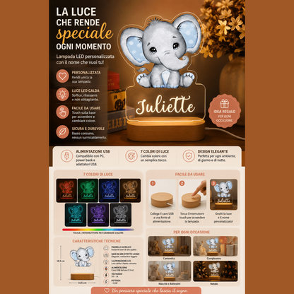 Lampada LED personalizzata con nome per bambini — AYCS Tech