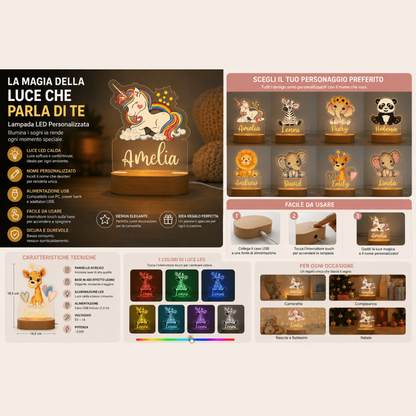 Lampada LED personalizzata con nome per bambini — AYCS Tech