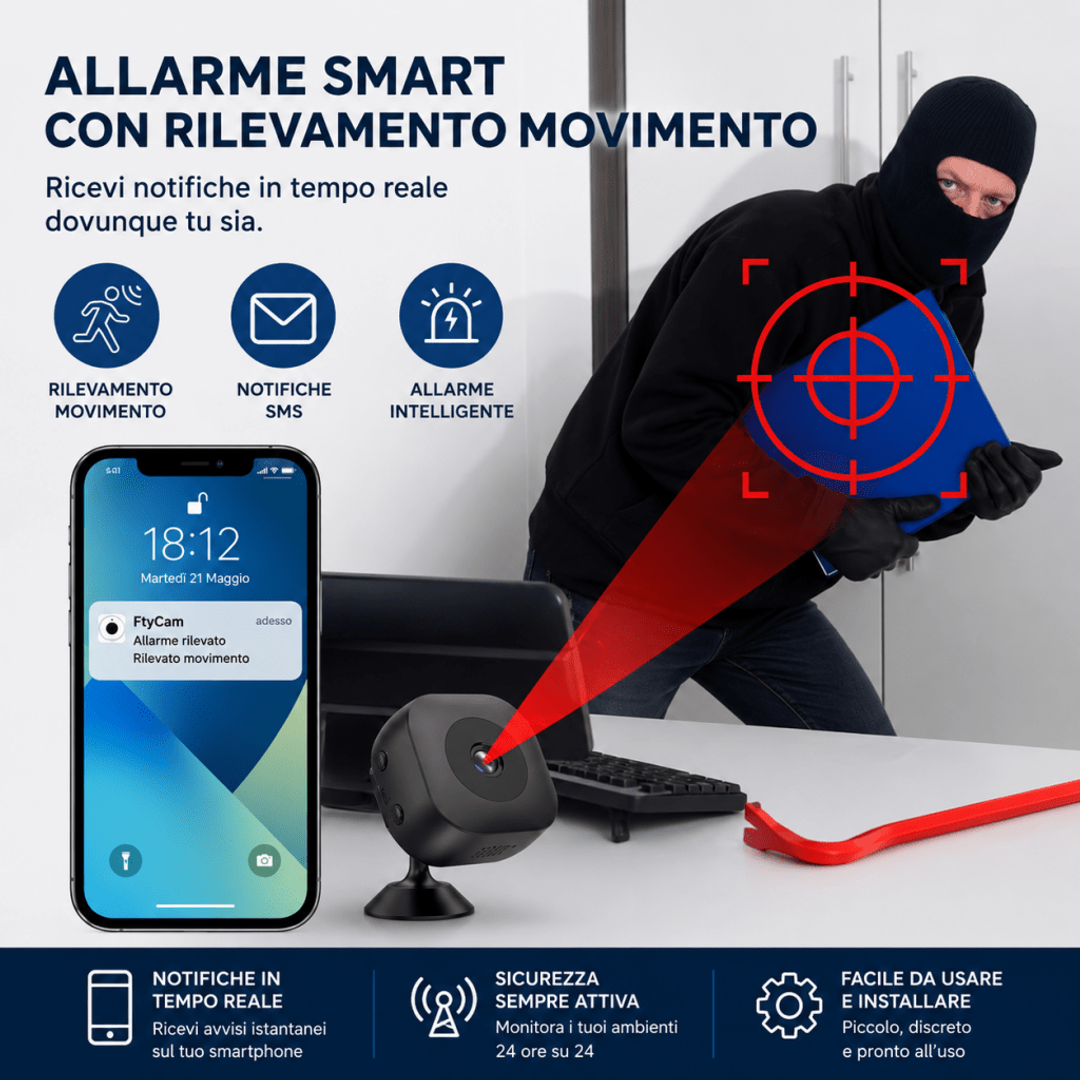 Mini telecamera sicurezza 4K WiFi con visione notturna — AYCS Tech