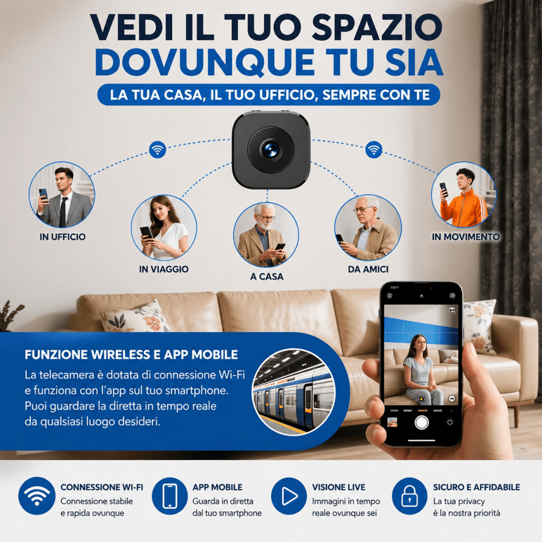 Mini telecamera sicurezza 4K WiFi con visione notturna — AYCS Tech