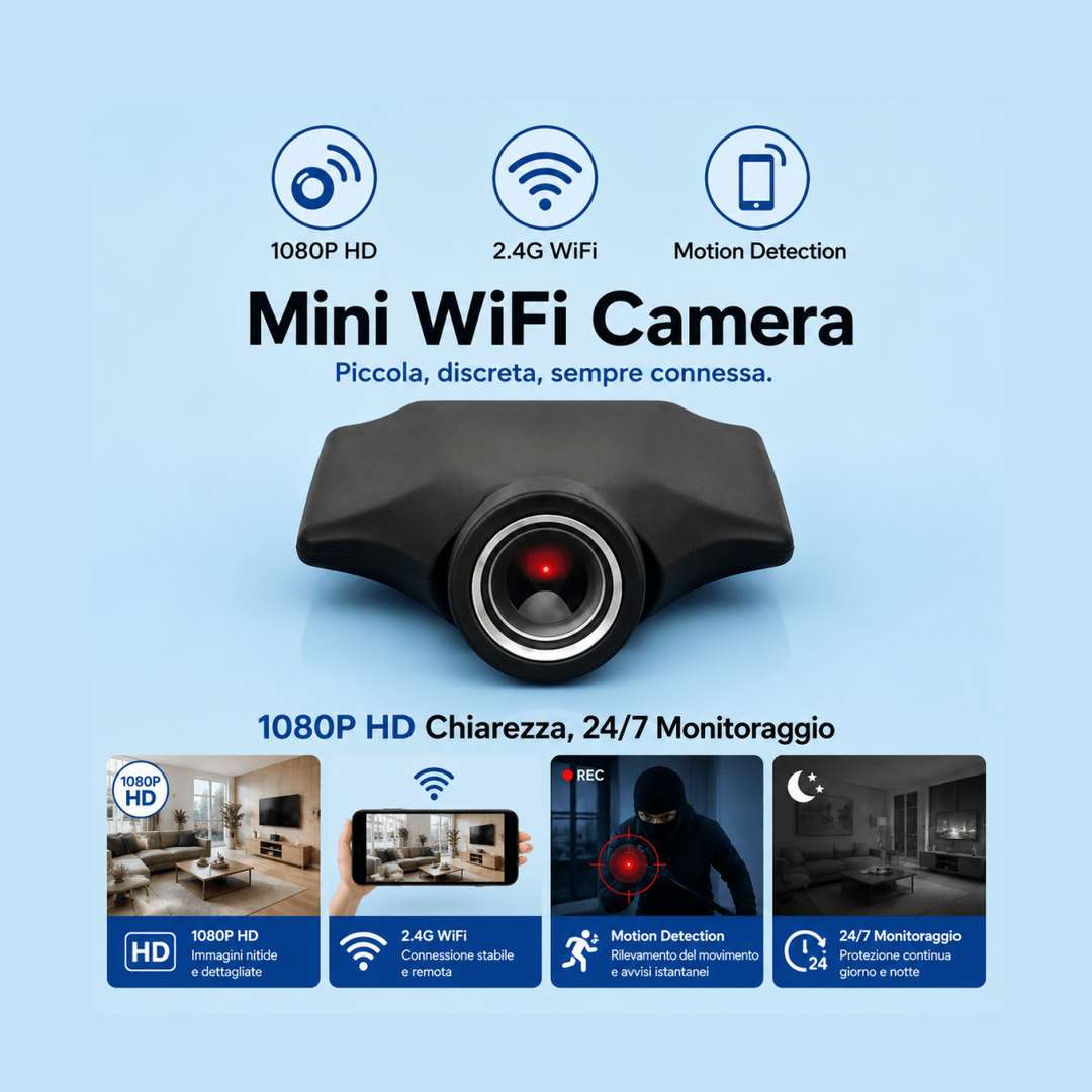 Telecamera sorveglianza HD WiFi per interno ed esterno — AYCS Tech