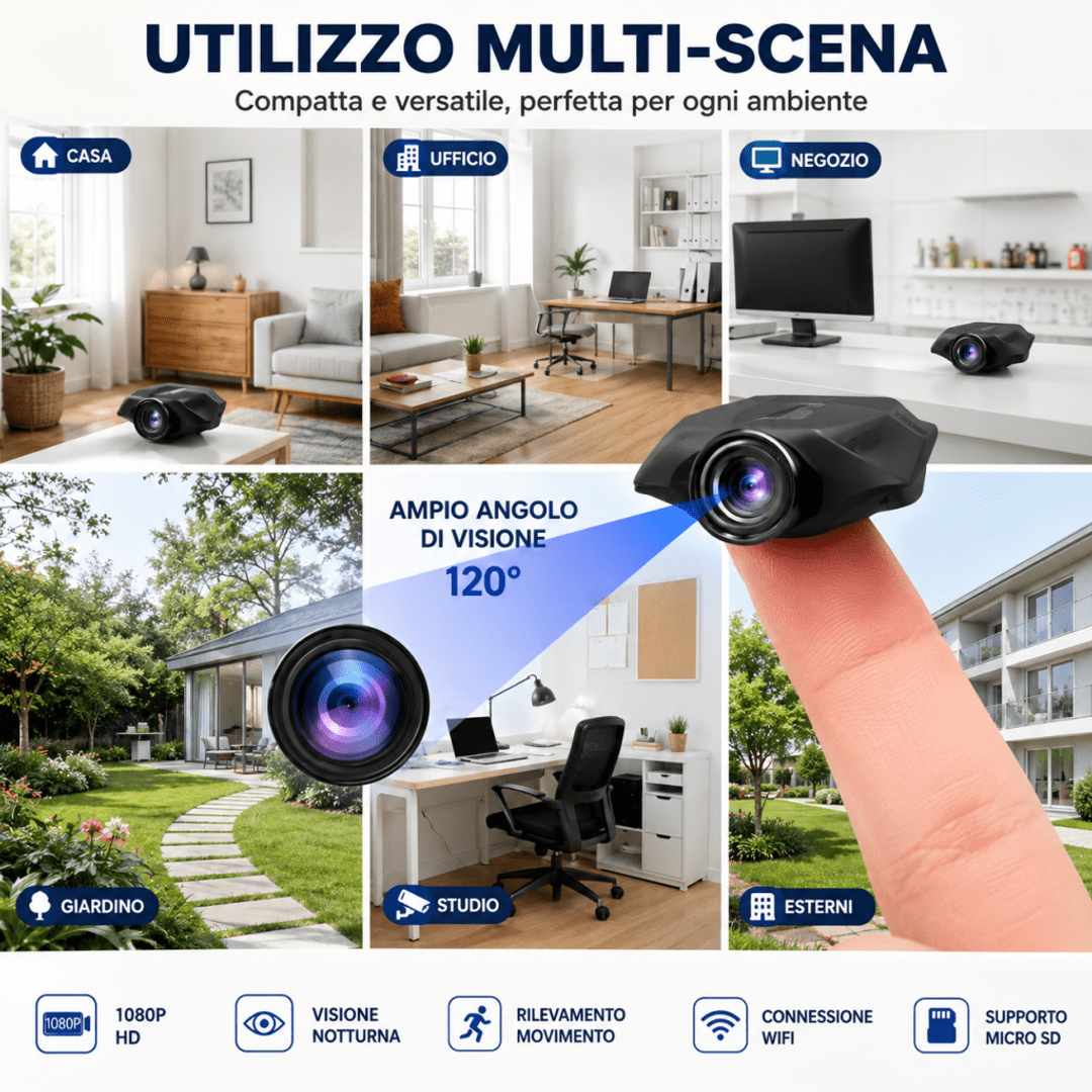 Telecamera sorveglianza HD WiFi per interno ed esterno — AYCS Tech