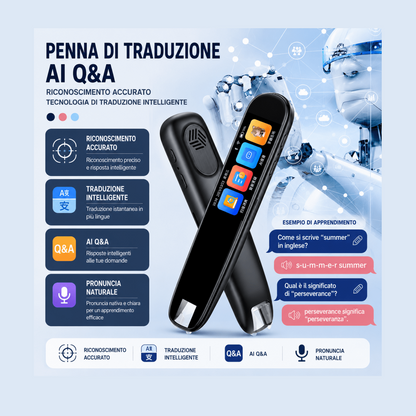 Penna traduttrice istantanea 123 lingue con scanner — AYCS Tech
