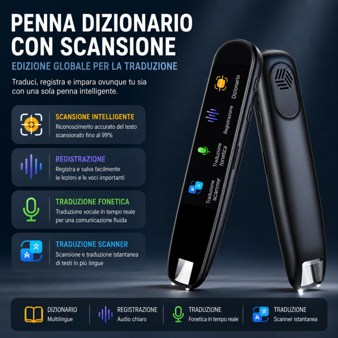 Penna traduttrice istantanea 123 lingue con scanner — AYCS Tech