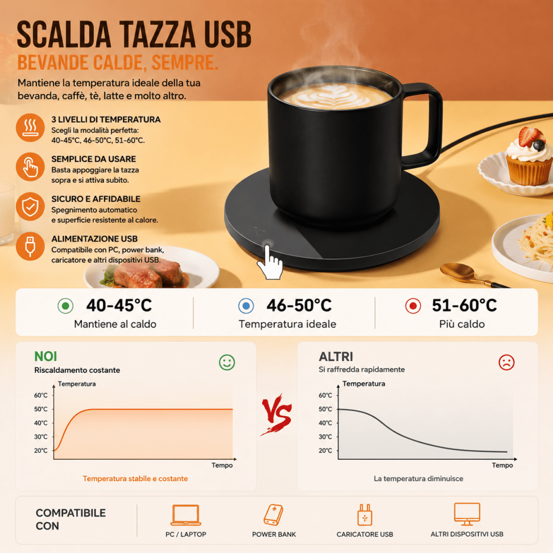 Scaldatazza USB Termostatico - Sottobicchiere Elettrico 3 Temperature per Caffè Tè Latte - Casa Ufficio Studio AYCS Tech Accessori Casa 1ydxv1-fg scaldatazza-usb-termostatico-sottobicchiere-elettrico-3-temperature-per-caffe-te-latte-casa-ufficio-studio caffè, casa, scaldatazza, termostatico, ufficio, USB