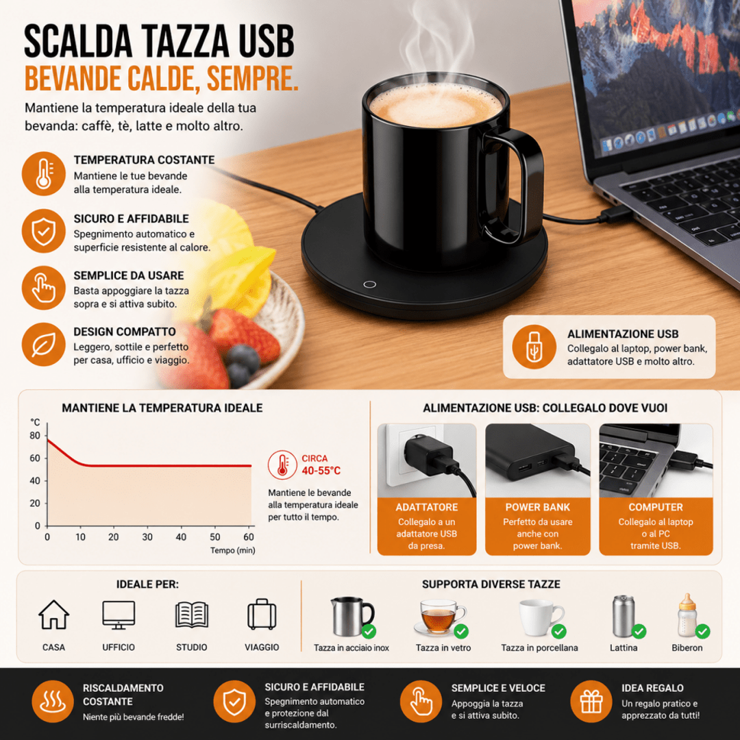 Scaldatazza USB Termostatico - Sottobicchiere Elettrico 3 Temperature per Caffè Tè Latte - Casa Ufficio Studio AYCS Tech Accessori Casa 1ydxv1-fg scaldatazza-usb-termostatico-sottobicchiere-elettrico-3-temperature-per-caffe-te-latte-casa-ufficio-studio caffè, casa, scaldatazza, termostatico, ufficio, USB