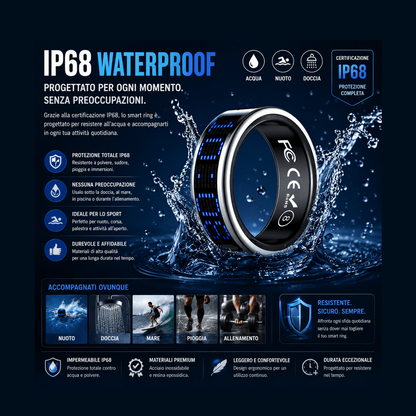 Smart ring anello intelligente 2026 frequenza cardiaca IP68 — AYCS Tech
