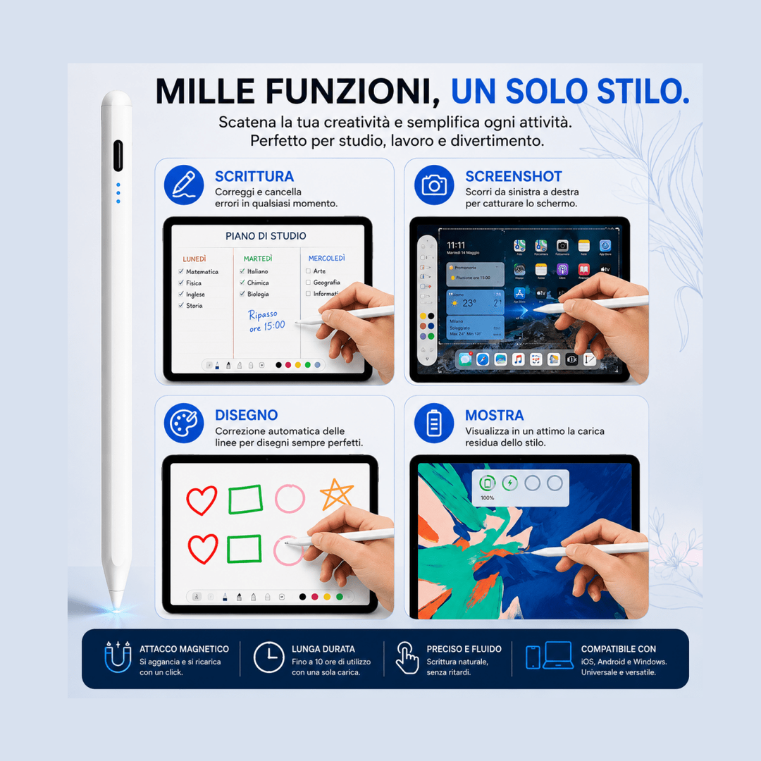 Stilo universale attivo magnetico per iPad iPhone Android — AYCS Tech