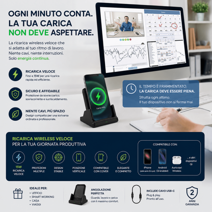 Dock verticale con caricatore wireless 15W rimovibile — AYCS Tech