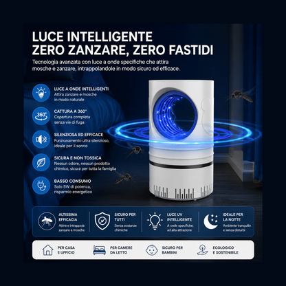 Trappola zanzare elettrica UV LED silenziosa USB — AYCS Tech