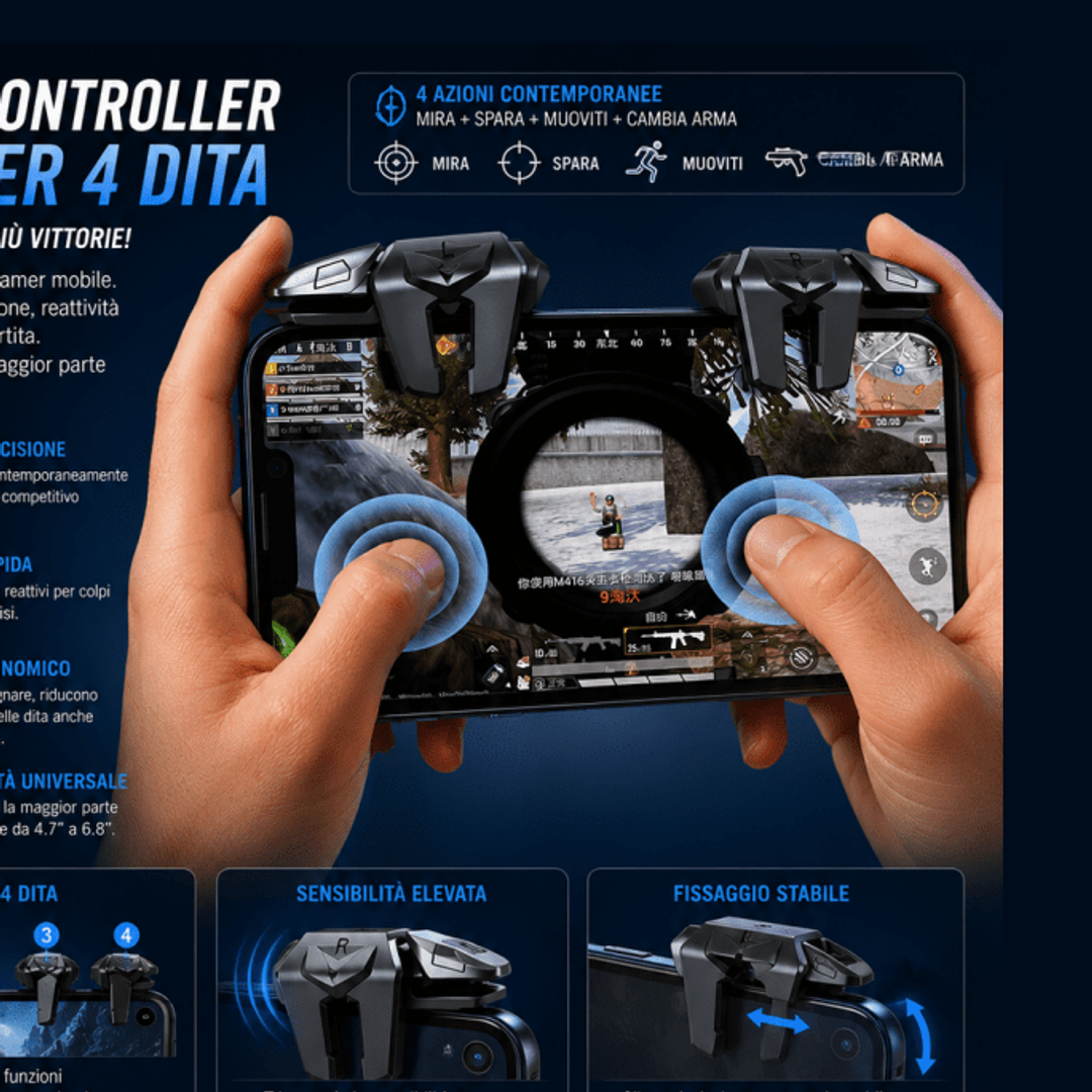 Controller gaming mobile con trigger e joystick di precisione — AYCS Tech