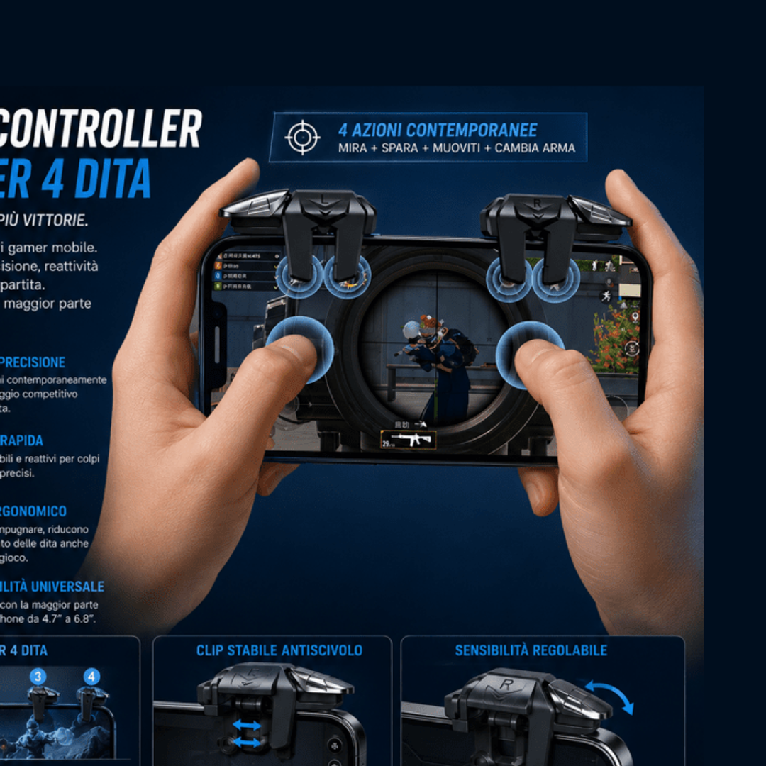 Controller gaming mobile con trigger e joystick di precisione — AYCS Tech