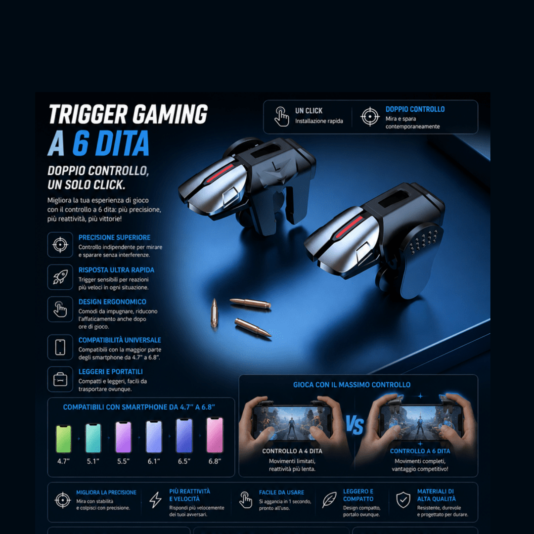 Controller gaming mobile con trigger e joystick di precisione — AYCS Tech